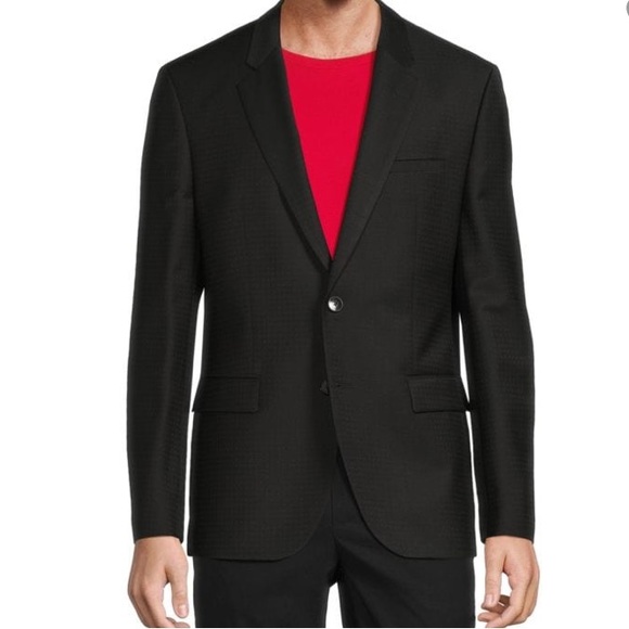 Hugo Boss Other - [Hugo Boss] Designer Black Suit Jacket with Lapel Super 100 - Men's Size 42R